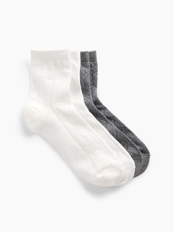 Image number 1 showing, Pointelle Quarter Crew Socks (2-Pack)