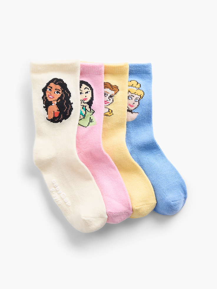 Image number 1 showing, babyGap × Disney Princess Crew Socks (4-Pack)