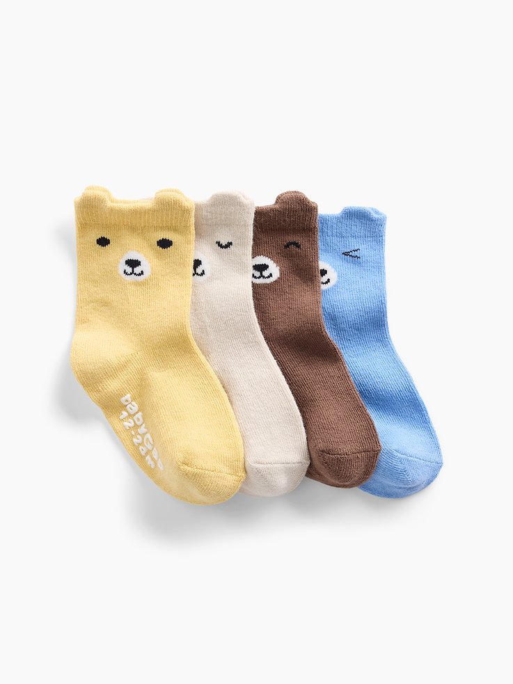 Image number 1 showing, babyGap Critter Crew Socks (4-Pack)