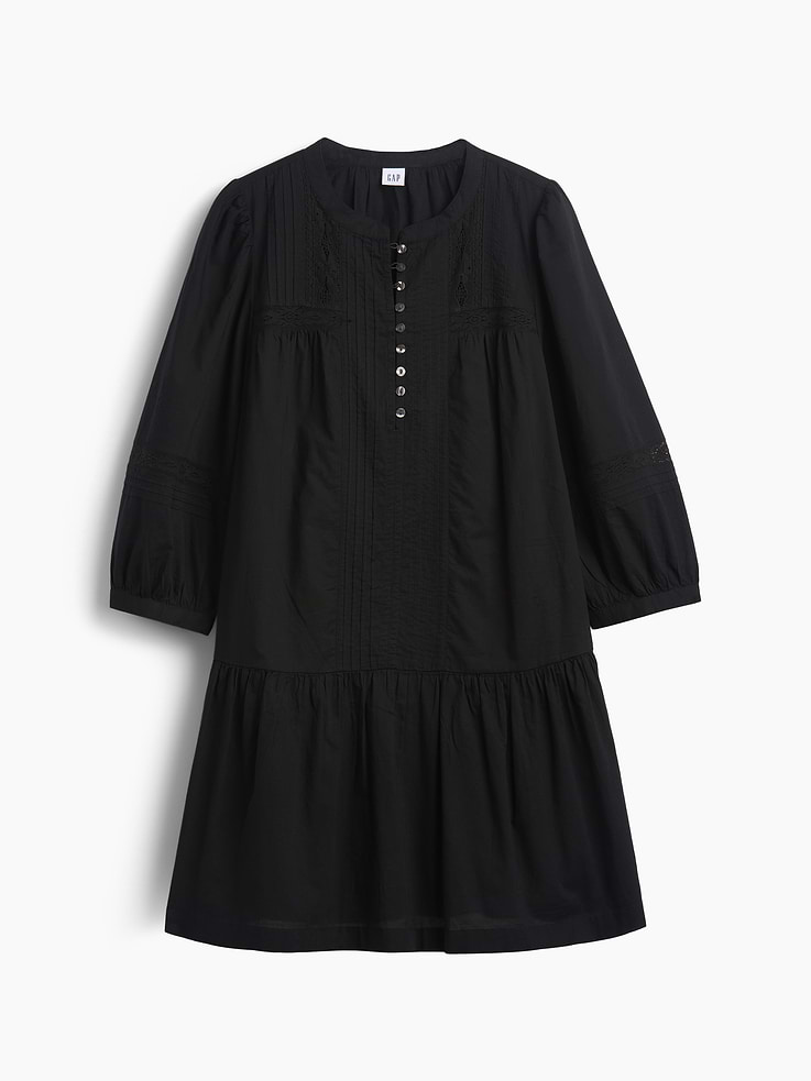Image number 5 showing, Lace-Trim Drop-Waist Mini Dress