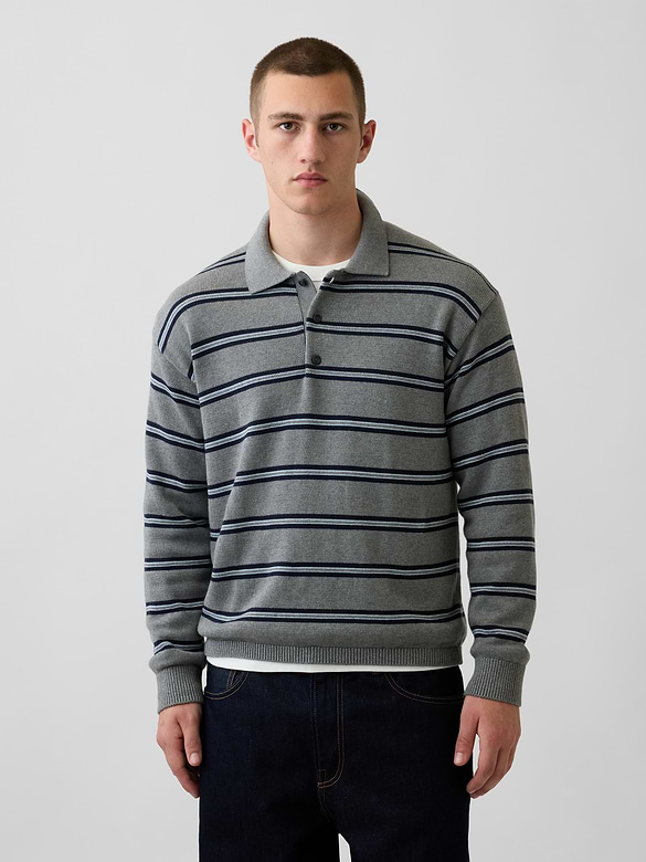Relaxed Polo Sweater