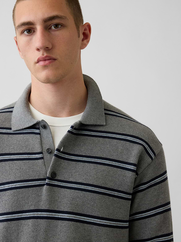 Relaxed Polo Sweater