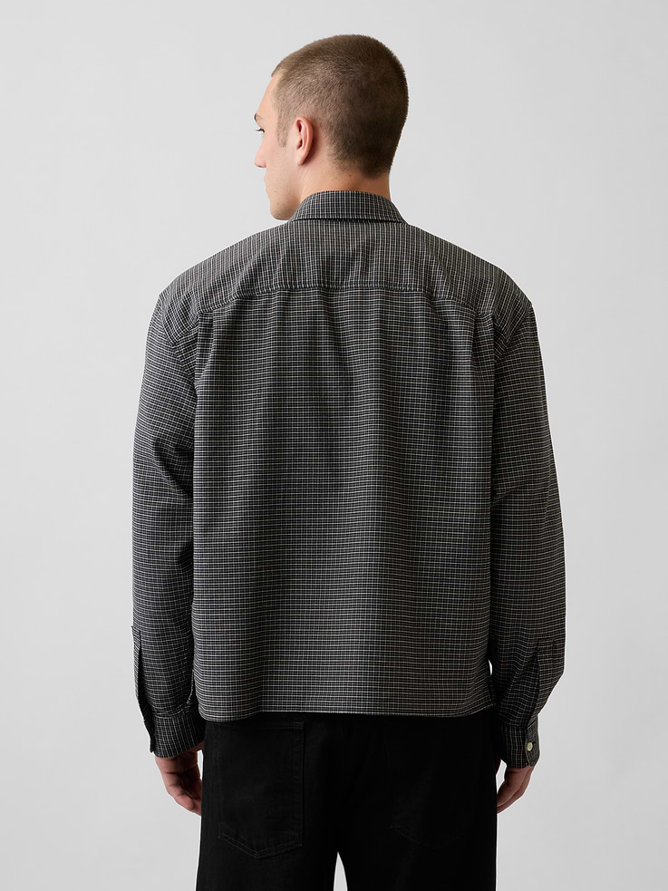 Image number 3 showing, Relaxed Crop Straight-Hem Oxford Shirt