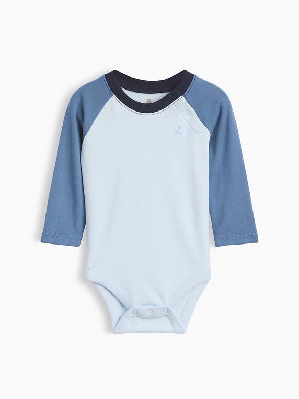 Baby Organic Cotton Colorblock Raglan Bodysuit