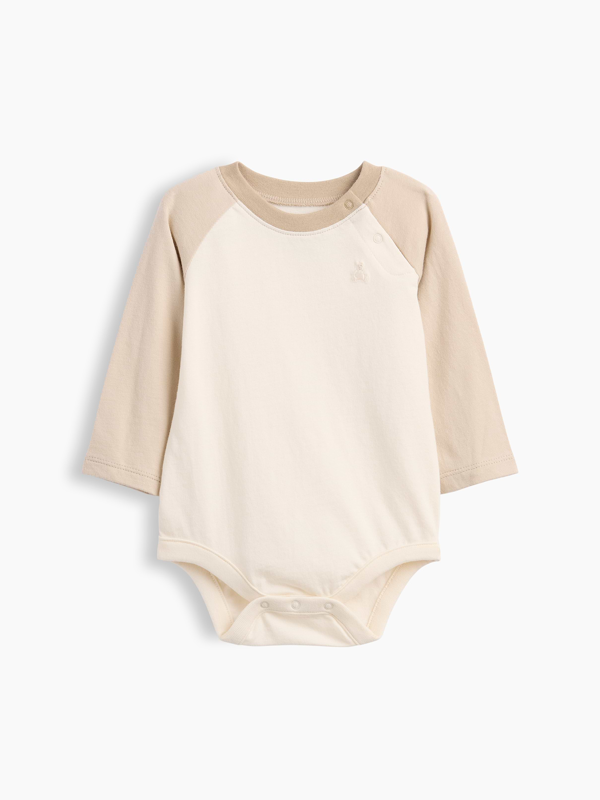 Baby Organic Cotton Colorblock Raglan Bodysuit