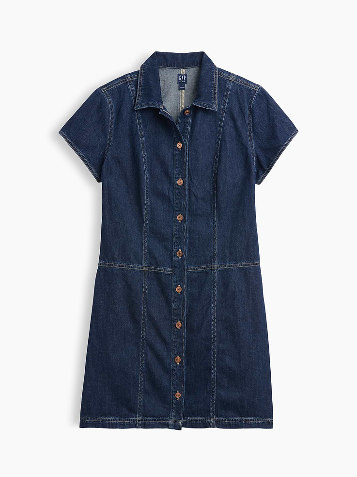 Image number 4 showing, Denim Button-Front Mini Dress