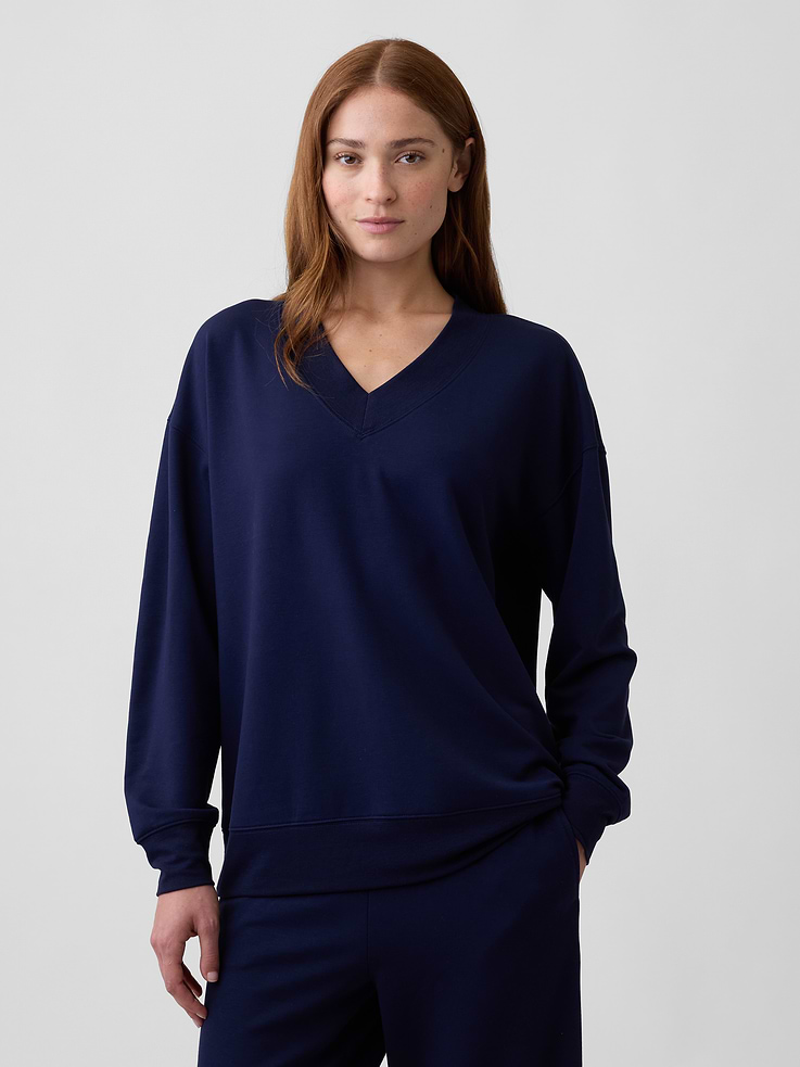 Image number 1 showing, CloudLight Oversized V-Neck Sweatshirt