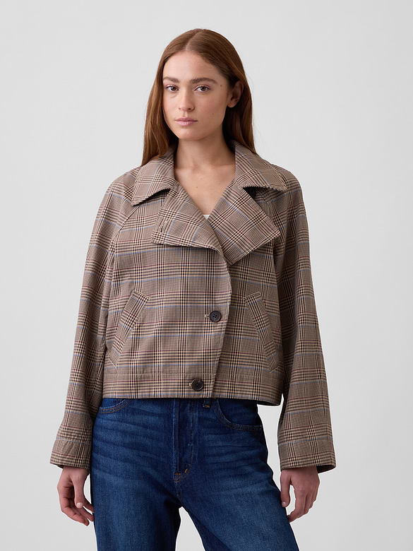 Relaxed Cropped Trench Coat
