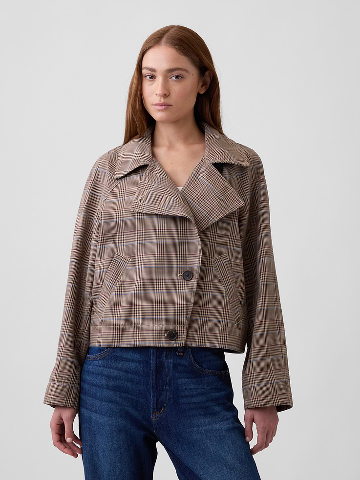 Image number 1 showing, Relaxed Cropped Trench Coat