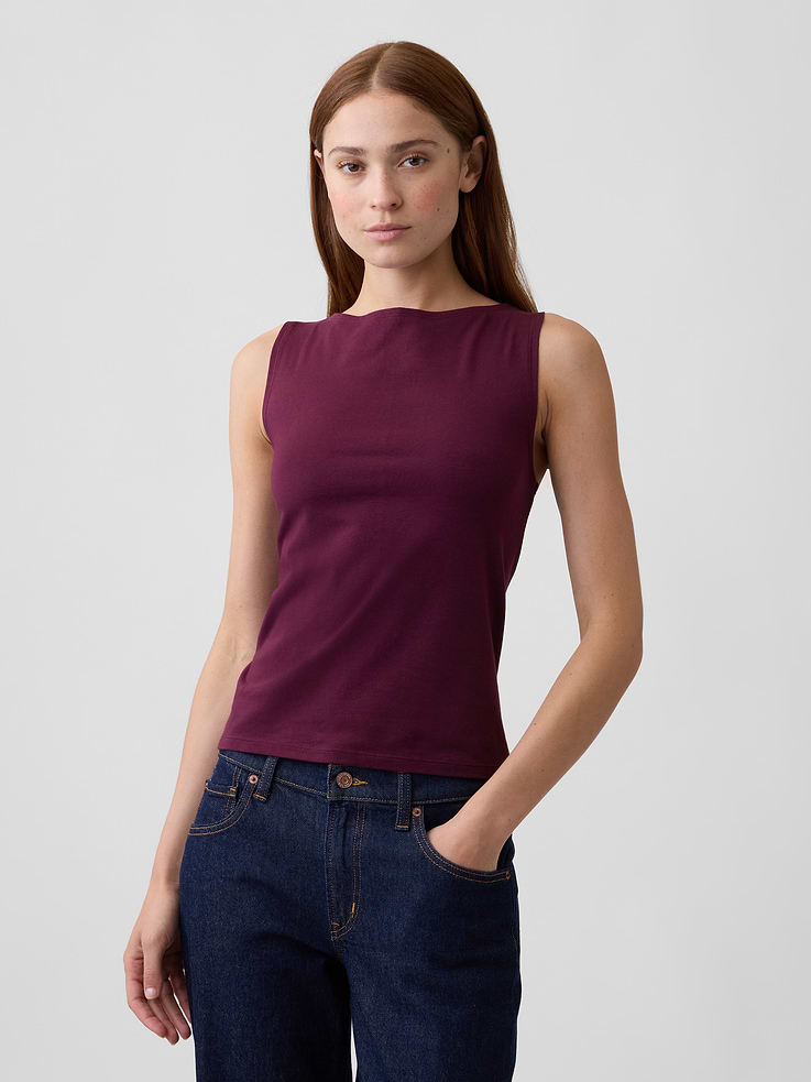 Image number 1 showing, Boatneck Tank Top