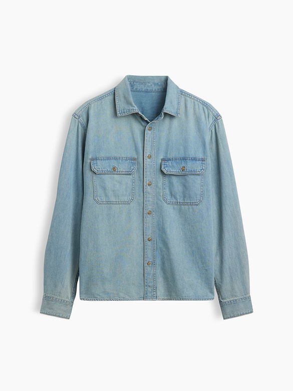 UltraSoft Denim Relaxed Utility Shirt