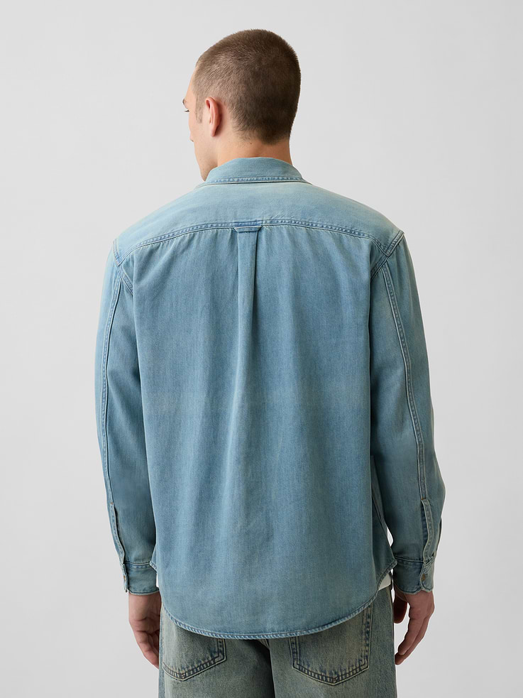 Image number 3 showing, UltraSoft Denim Relaxed Utility Shirt