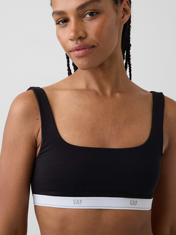 SoftMade Organic Stretch Cotton Gap Logo Bralette