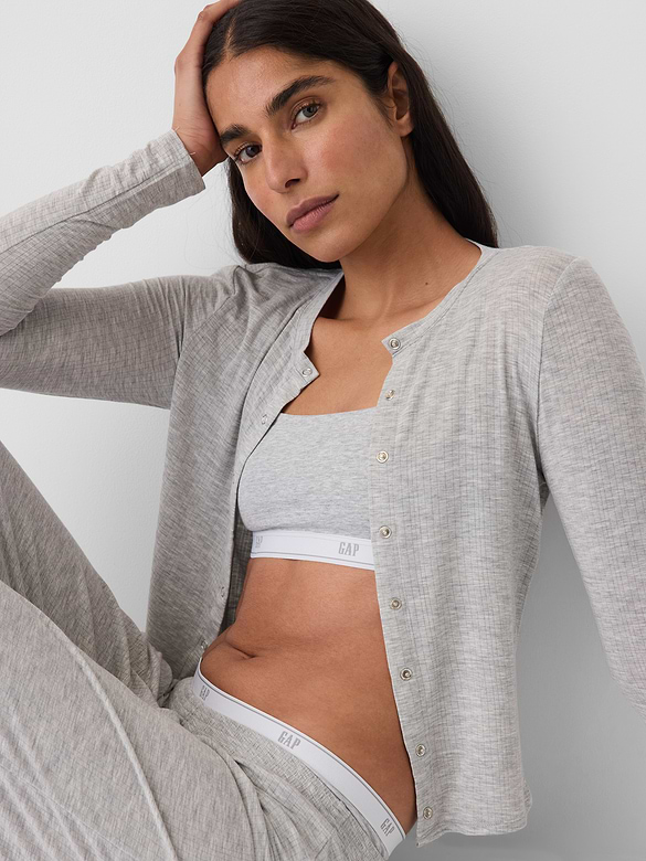 SoftMade Organic Stretch Cotton Gap Logo Bralette