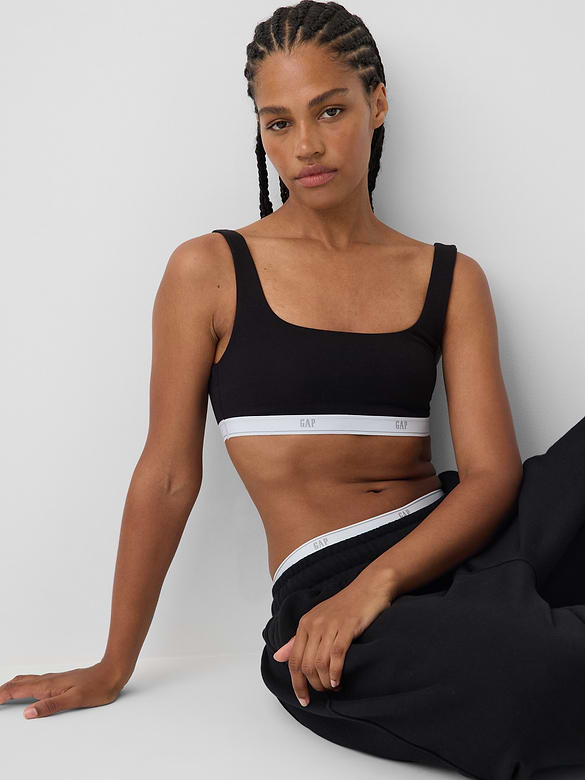 SoftMade Organic Stretch Cotton Gap Logo Bralette
