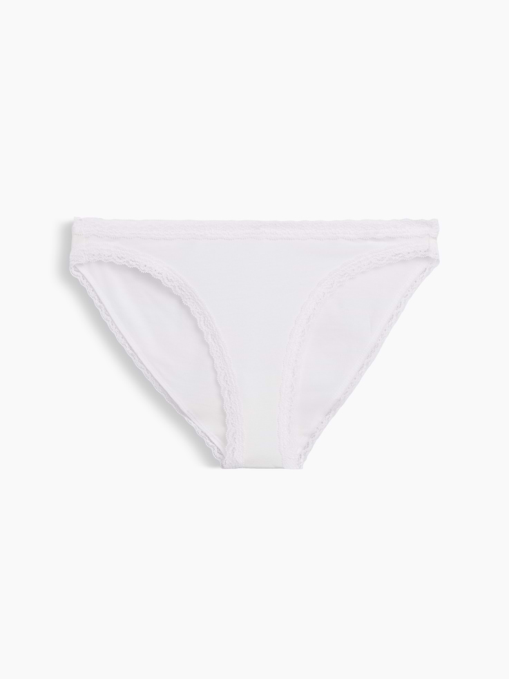 Image number 5 showing, SoftMade Organic Stretch Cotton Lace-Trim Bikini