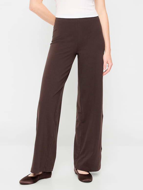 Legging jambe large tendance à taille haute
