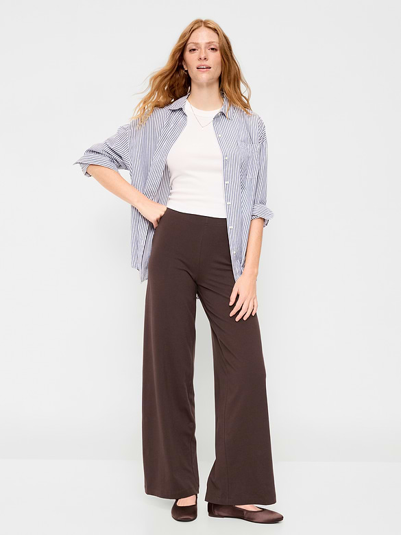 Legging jambe large tendance à taille haute