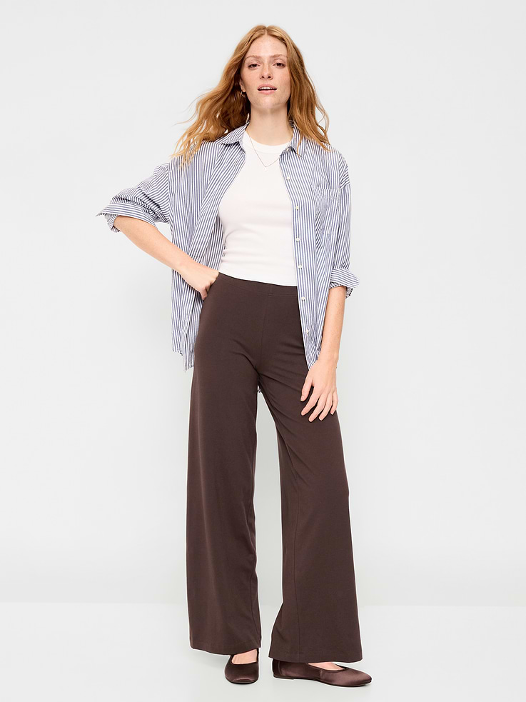 L'image numéro 1 présente Legging jambe large tendance à taille haute
