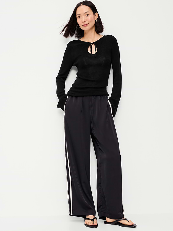 Bell-Sleeve Keyhole Top