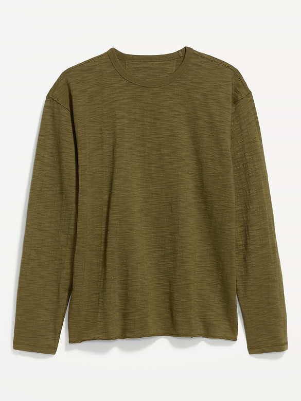 Long-Sleeve Slub Knit T-Shirt