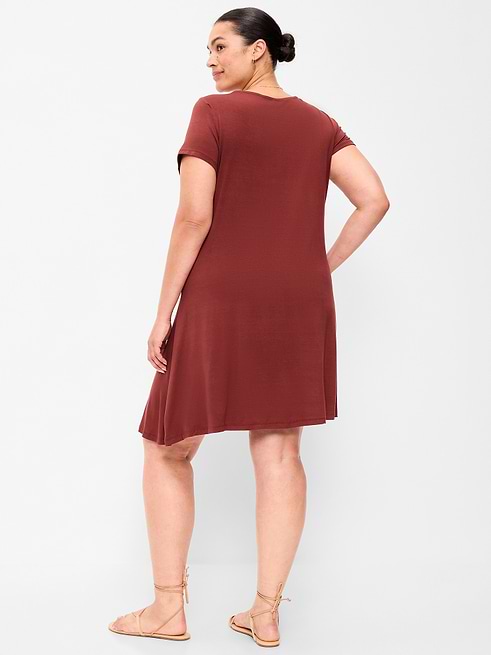 short sleeve jersey swing dress Old Navy Women's Short-Sleeve Mini - Red import_0125