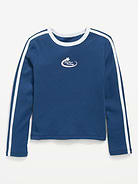 Image number 1 showing, Fitted Long-Sleeve Graphic T-Shirt for Girls