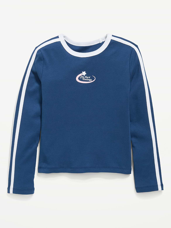 Fitted Long-Sleeve Graphic T-Shirt for Girls