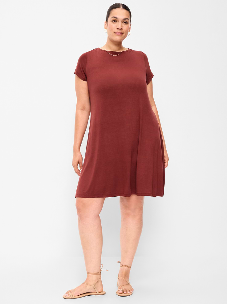 Image number 9 showing, Short-Sleeve Mini Swing Dress