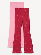 Image number 1 showing, Full-Length Flared Leggings 2-Pack for Girls