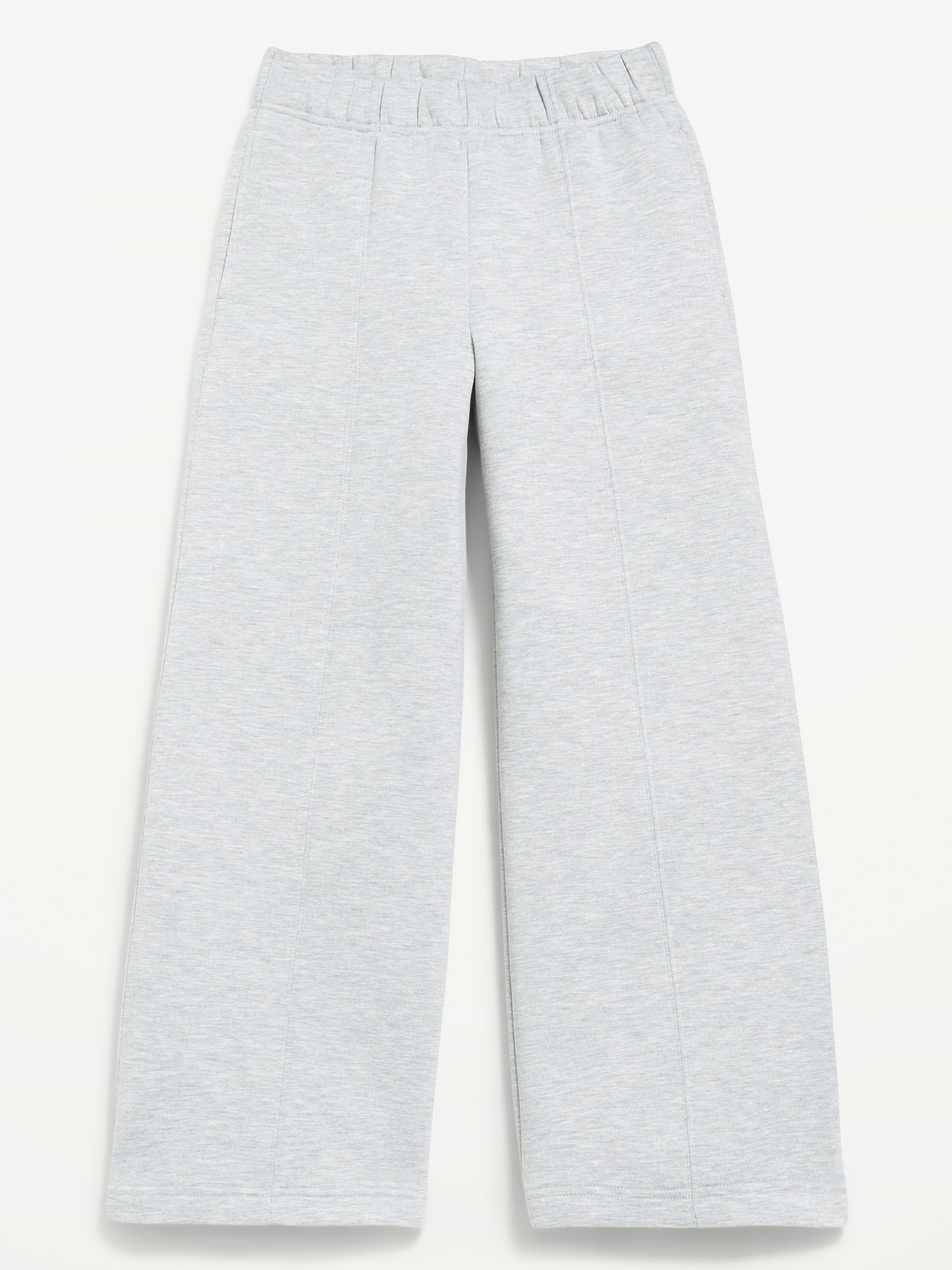 L'image numéro 4 présente Pantalon jambe large à taille haute en molleton raffiné pour fille