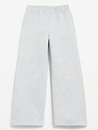 L'image numéro 4 présente Pantalon jambe large à taille haute en molleton raffiné pour fille