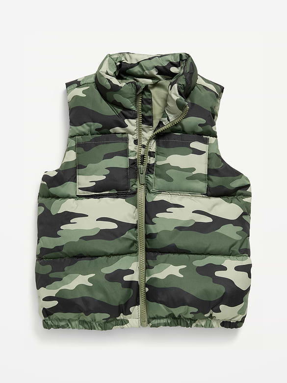 Water-Resistant Puffer Vest for Toddler Boys