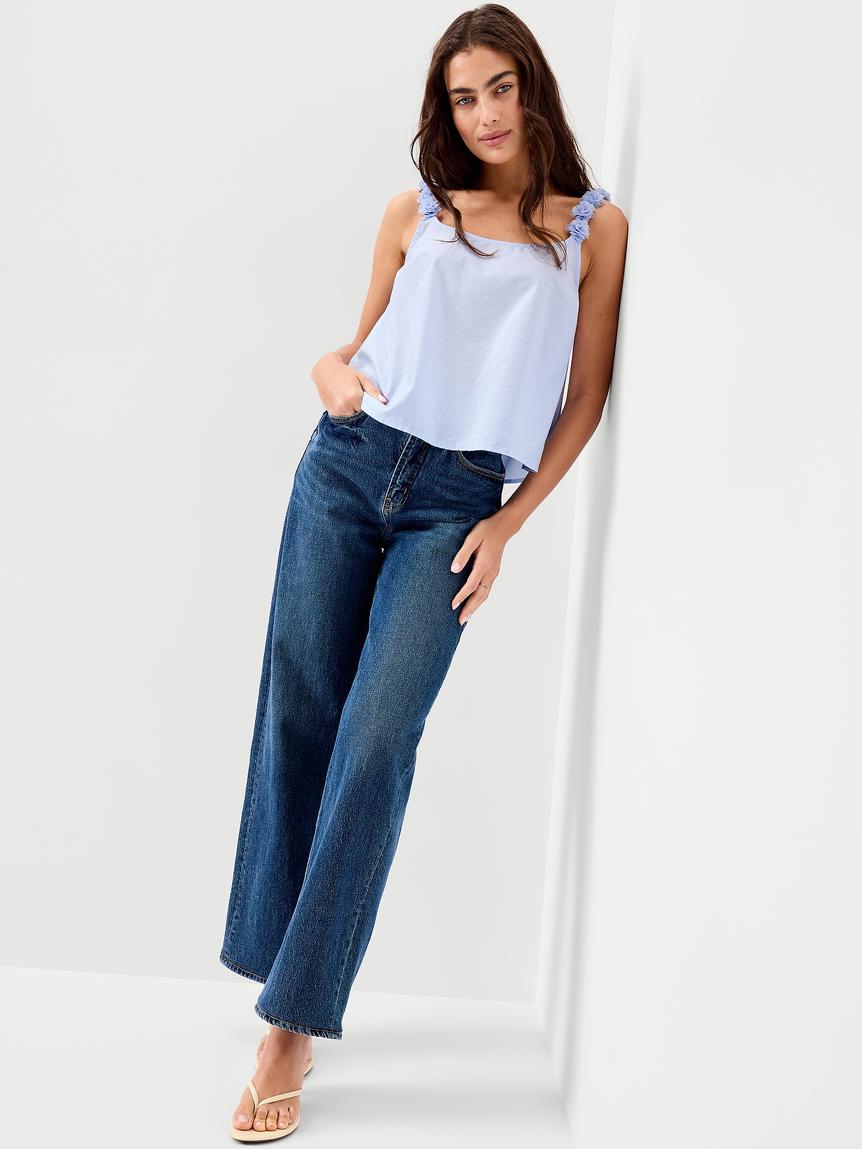 Rosette-Strap Tank Top | Old Navy
