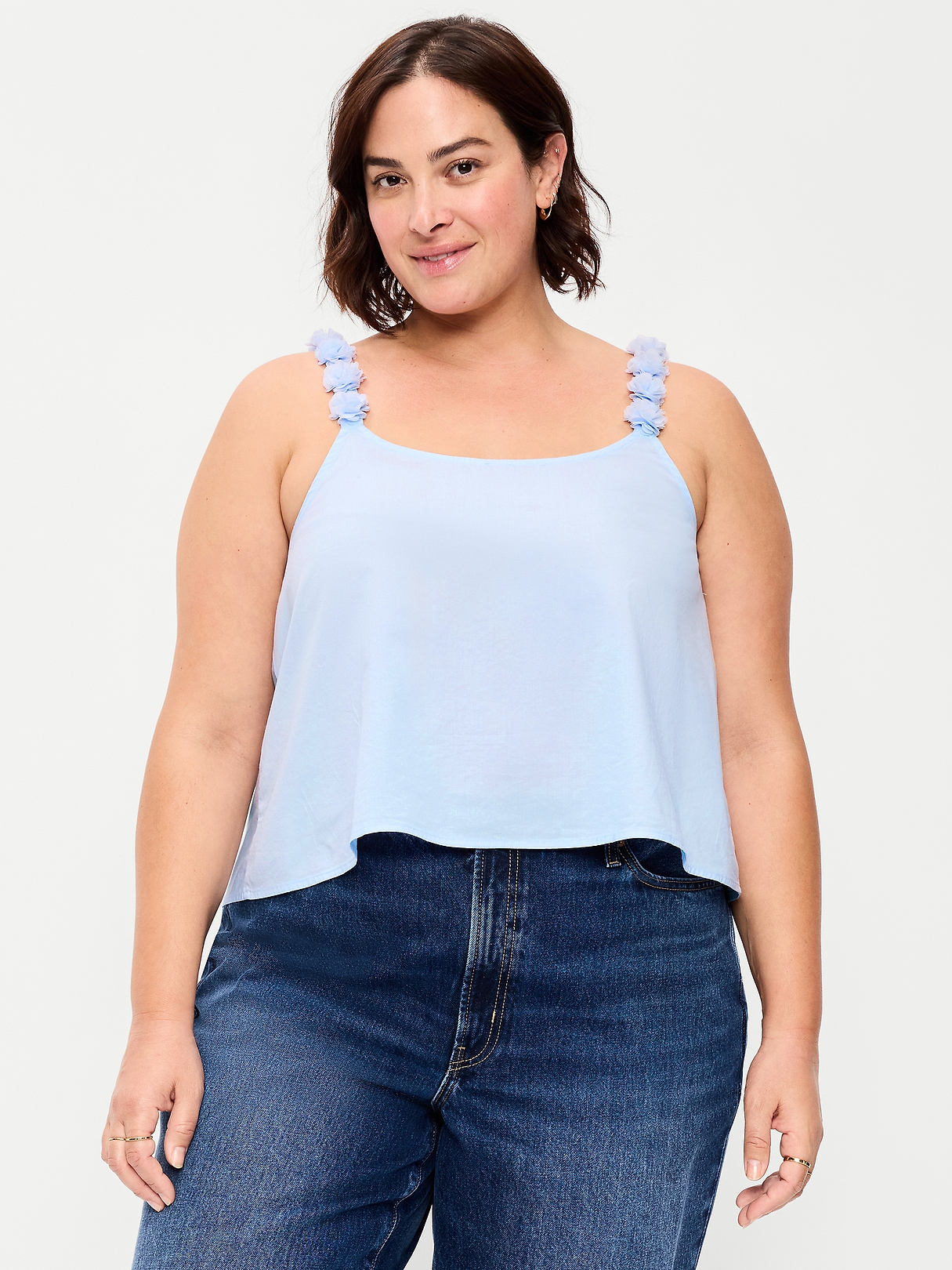 Rosette-Strap Tank Top | Old Navy