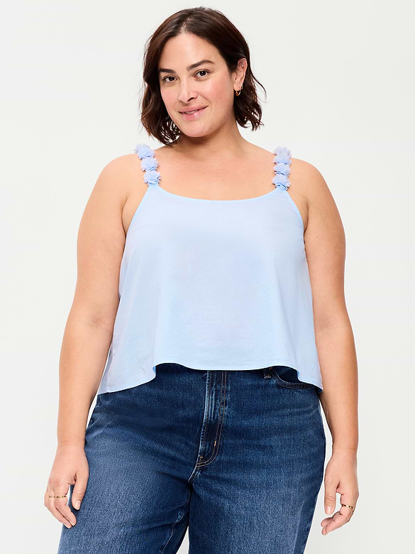 Rosette-Strap Tank Top