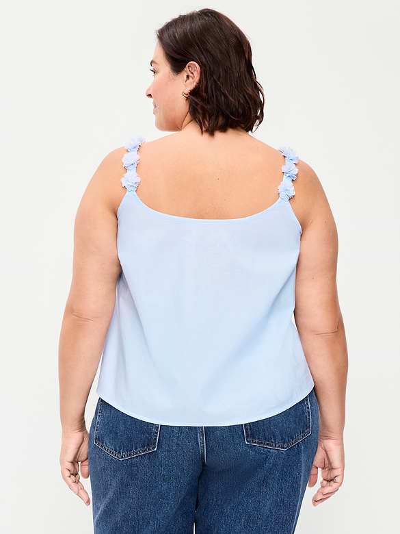 Rosette-Strap Tank Top