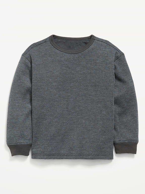 Long-Sleeve Waffle Knit T-Shirt for Toddler Boys