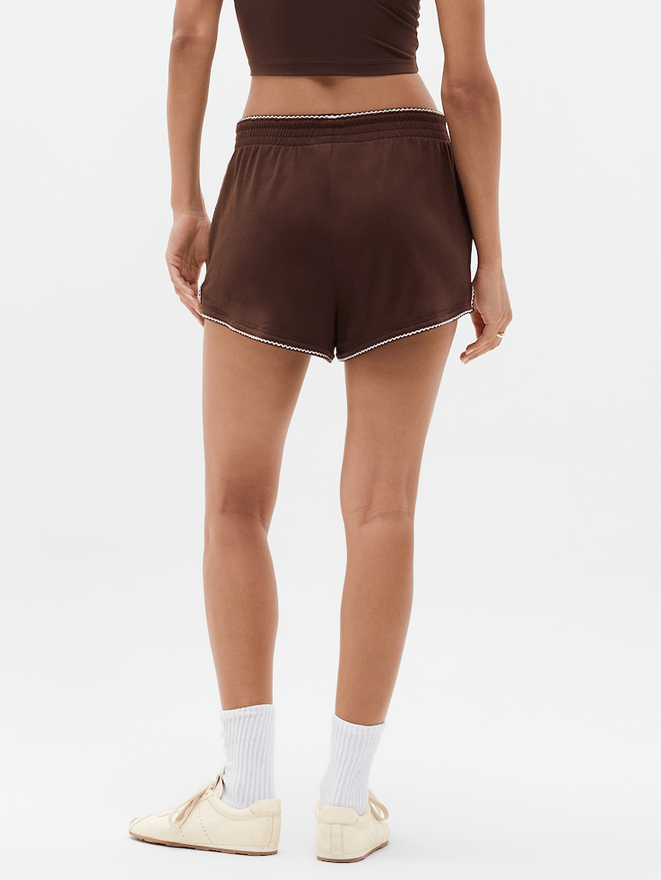Image number 4 showing, Airy Cotton Terry Mid Rise Picot Shortie