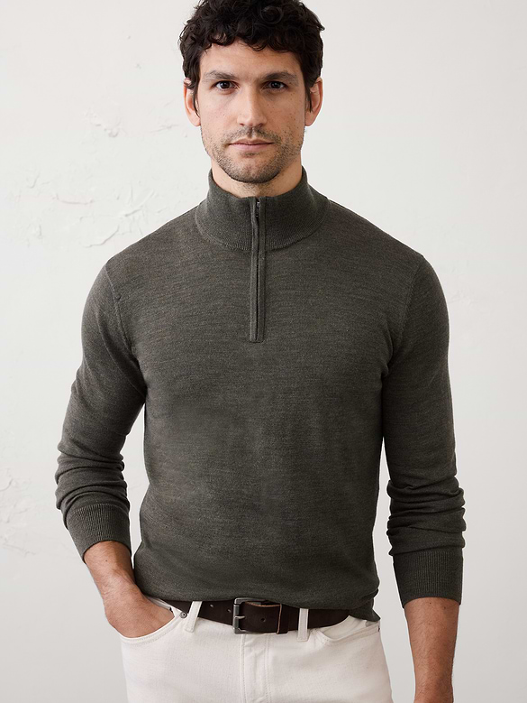 Merino Wool Quarter-Zip Sweater