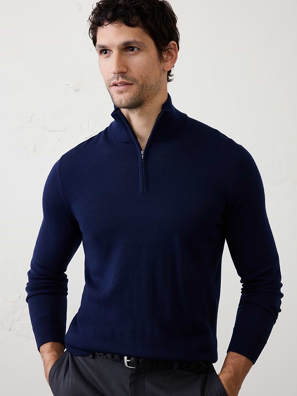 Merino Wool Quarter-Zip Sweater