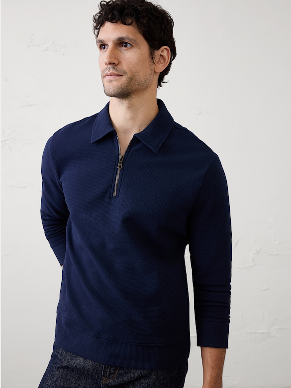 Ottoman Quarter-Zip Pullover Polo