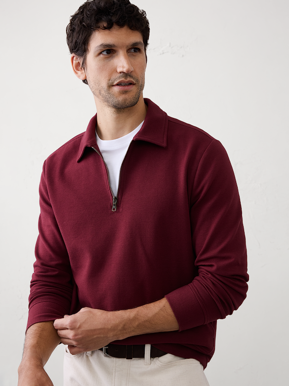 Ottoman Quarter-Zip Pullover Polo