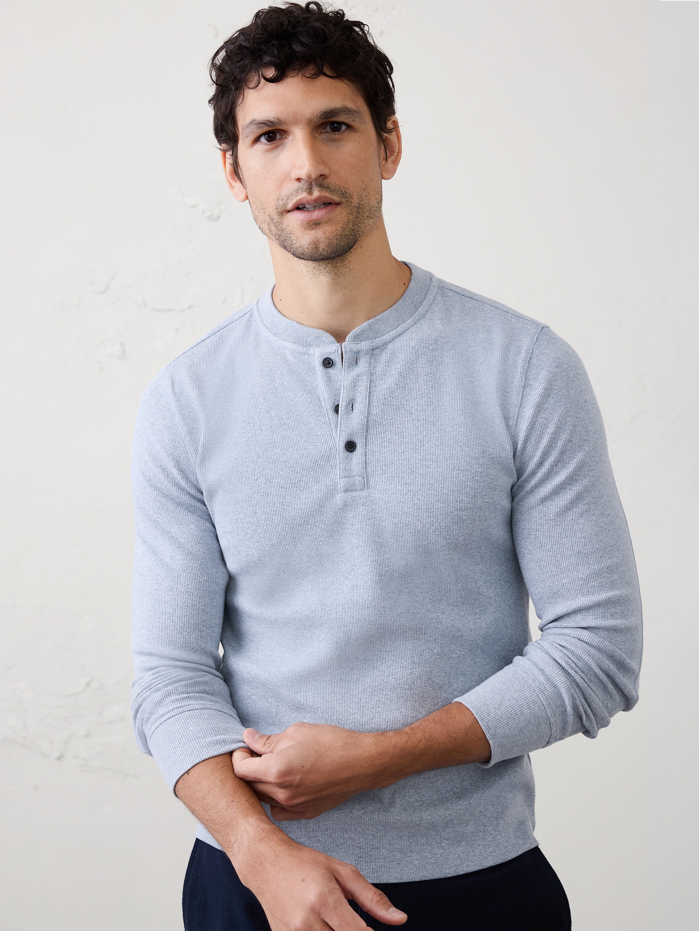 Image number 1 showing, Mini Ribbed Henley