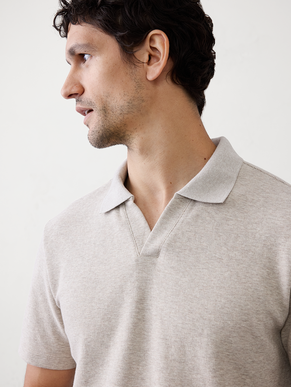Standard-Fit Johnny-Collar Polo