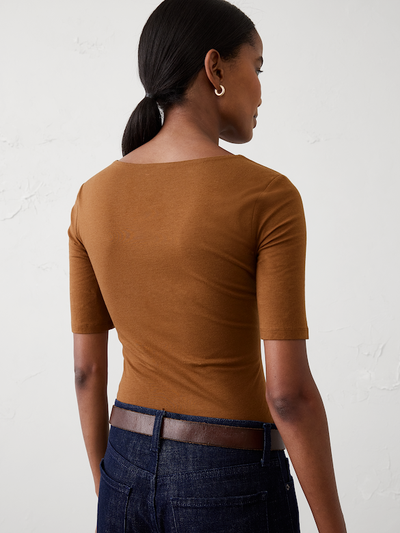Soft Stretch Square-Neck Top
