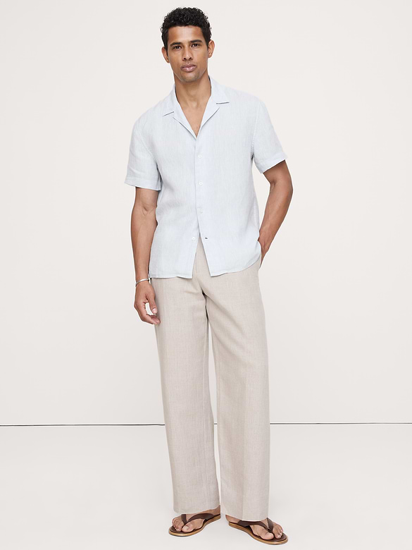 Chemise de vacances à coupe standard en lin