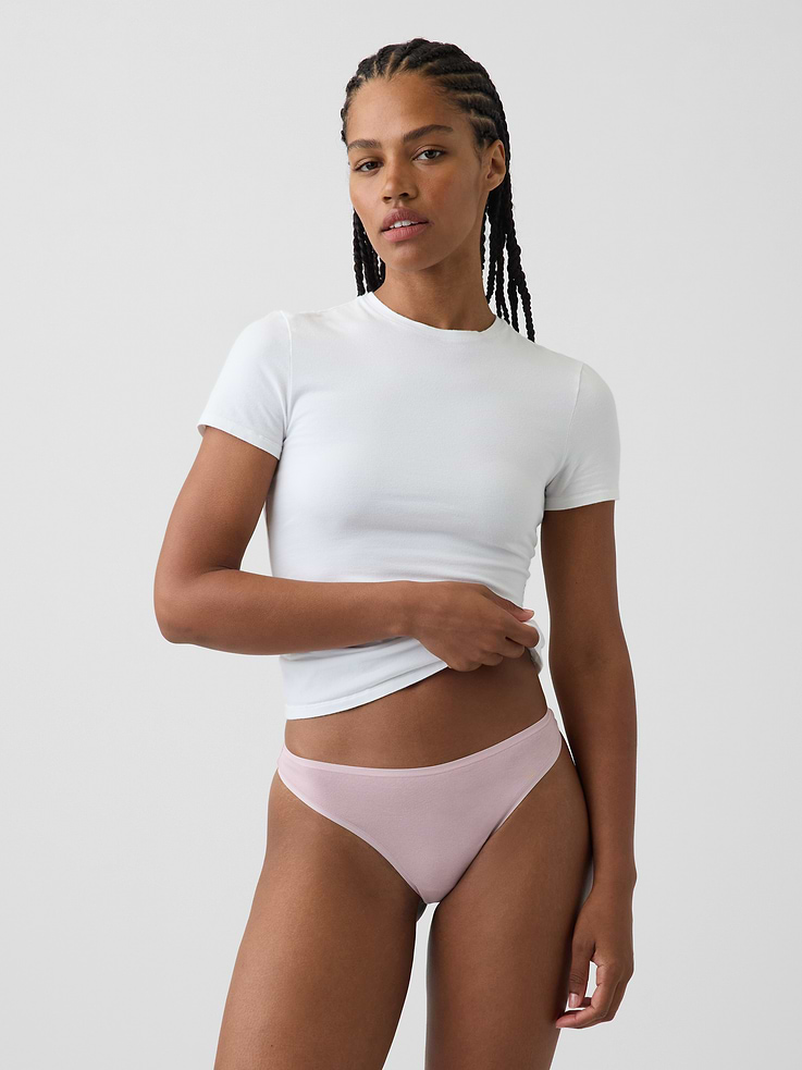 Image number 1 showing, SoftMade Organic Stretch Cotton Thong