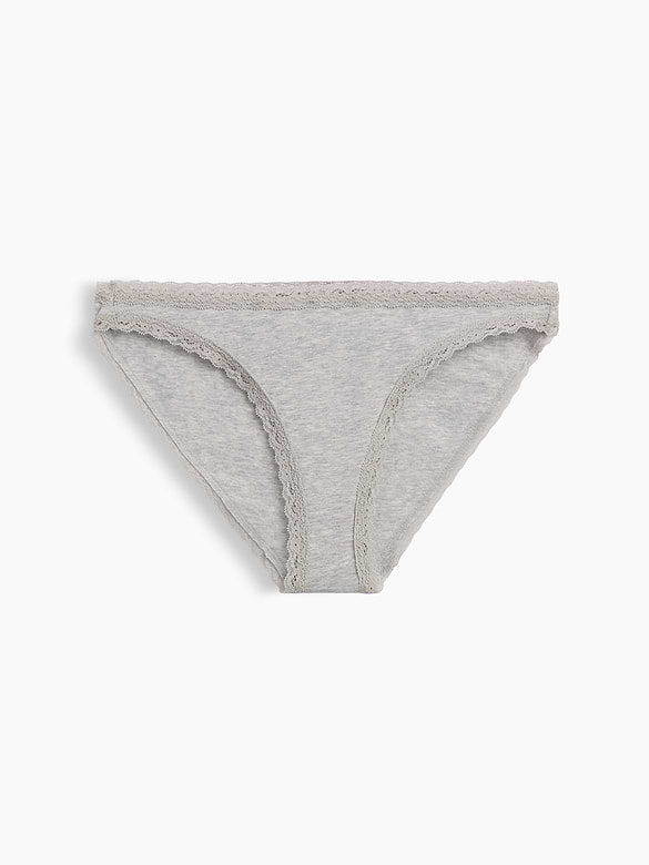 SoftMade Organic Stretch Cotton Lace-Trim Bikini