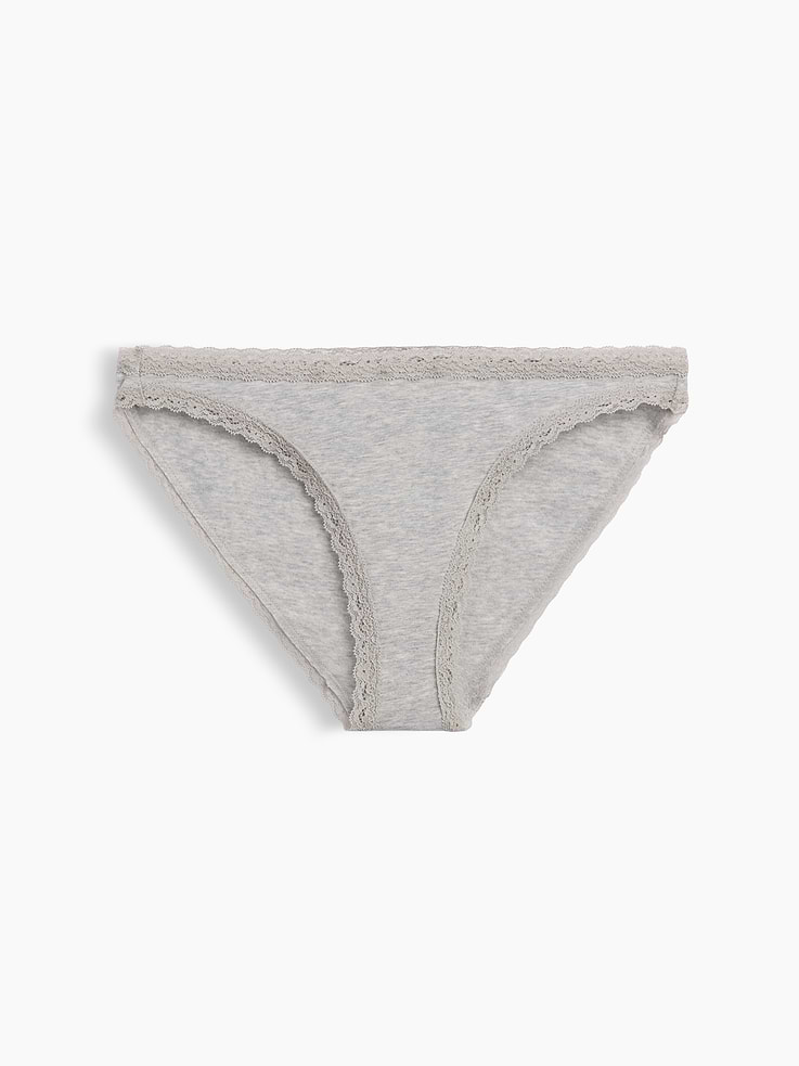 Image number 4 showing, SoftMade Organic Stretch Cotton Lace-Trim Bikini